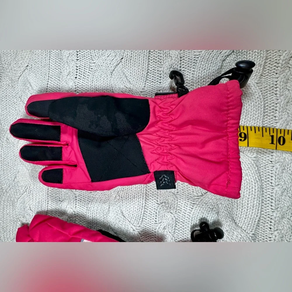 Retro Kids Pink Winter Snow Gloves Size 4-7 #1070